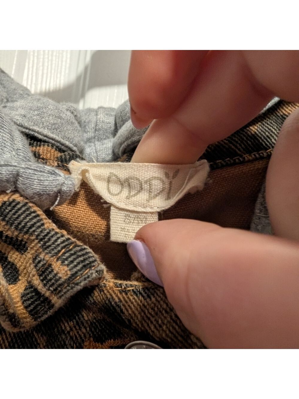 ODDI Leopard Denim Jacket Small Hoodie Distressed - Picture 9 of 11